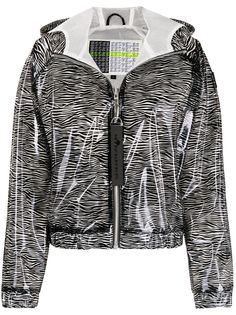 Moose Knuckles transparent zebra print jacket