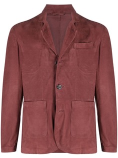 Barba single-breasted leather blazer