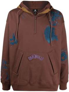 Converse x Bandulu embroidered cotton-blend hoodie
