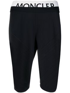 Moncler logo waistband perforated cycling shorts
