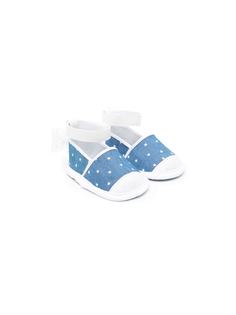 Miss Blumarine bow-detail polka-dot crib shoes