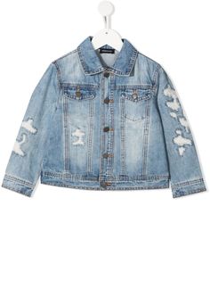 Monnalisa distressed denim jacket