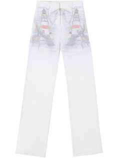 Burberry chiffon overlay marine sketch print silk shorts