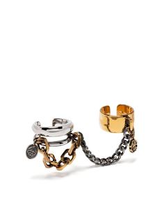 Alexander McQueen chain two-finger ring