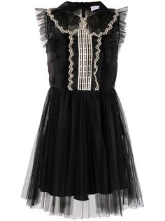 RED Valentino embroidered ruffled dress