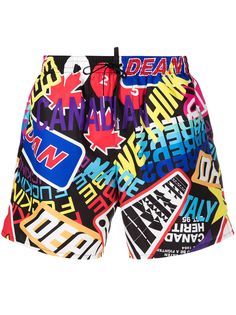 Dsquared2 плавки-шорты с надписью