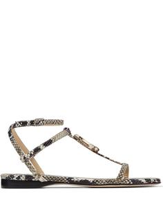 Jimmy Choo сандалии Alodie со змеиным принтом