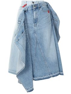 Maison Mihara Yasuhiro джинсовая юбка со вставками