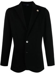 Lardini fine-knit single-breasted blazer