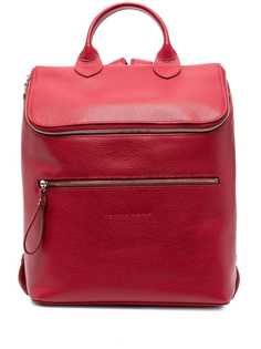 Longchamp zipped leather backpack