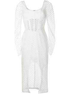 Dion Lee платье Crochet Lace с длинными рукавами