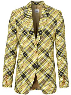 Burberry однобортный блейзер в клетку