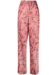 Luisa Cerano прямые брюки с цветочным принтом