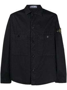 Stone Island рубашка с нашивкой-логотипом