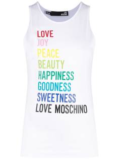 Love Moschino топ без рукавов с надписью