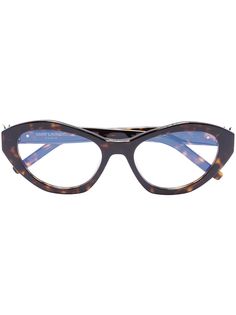 Saint Laurent Eyewear очки в оправе кошачий глаз черепаховой расцветки