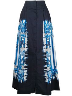 Alberta Ferretti пышная юбка с цветочным принтом и плиссировкой