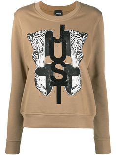 Just Cavalli толстовка с леопардовым принтом и логотипом
