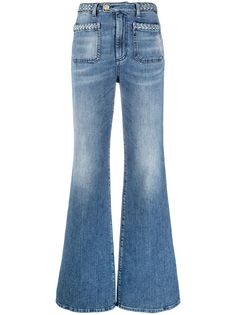 Pinko расклешенные джинсы с плетеной отделкой