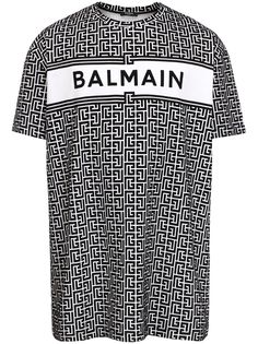 Balmain фактурная футболка с монограммой