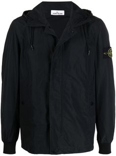 Stone Island куртка с капюшоном и нашивкой-логотипом