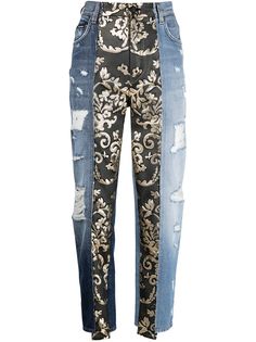 Dolce & Gabbana зауженные джинсы с узором