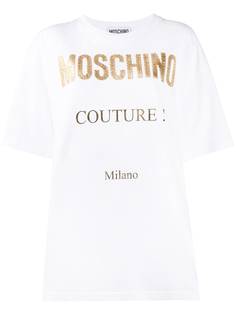 Moschino футболка оверсайз с логотипом