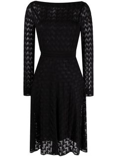 Missoni полупрозрачное платье с длинными рукавами