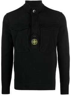 Stone Island джемпер на пуговицах с нашивкой-логотипом