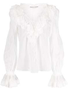 Ermanno Scervino блузка с кружевными оборками