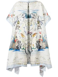Burberry marine sketch-print cape