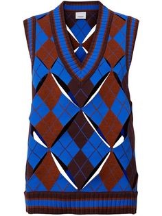 Burberry argyle cut-out knit vest