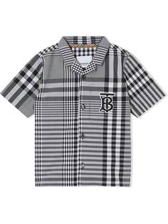 Burberry Kids monogram motif check shirt