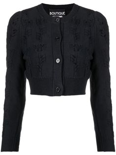 Boutique Moschino rib-trimmed cotton cardigan