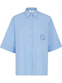 Fendi рубашка свободного кроя с вышитым логотипом FF