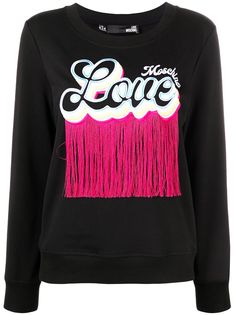 Love Moschino толстовка с бахромой и вышитым логотипом