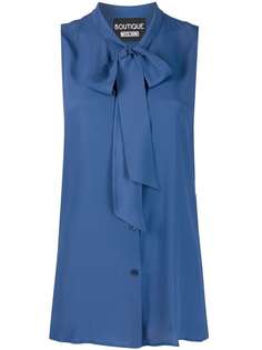 Boutique Moschino tied-neck sleeveless blouse