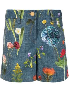 Boutique Moschino floral-print denim shorts