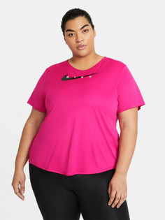Футболка женская Nike Swoosh Run, Plus Size, размер 52-54