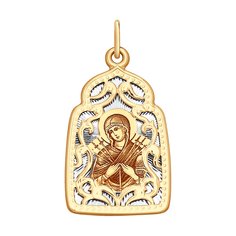 Нательная иконка SOKOLOV из золота с ликом Божией Матери Семистрельной