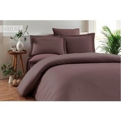 Комплект постельного белья Karna Евро, бамбук/хлопок, Ruya (3092/CHAR004) Коричневый