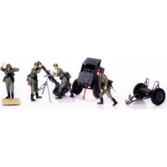 Немецкий 120 мм миномёт с расчетом и зарядным ящиком, 1/35 Звезда