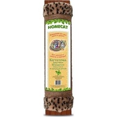 Когтеточка HomeCat полукруглая джутовая с мехом с кошачьей мятой для кошек (58х11см)