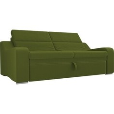 Прямой диван Лига Диванов Медиус микровельвет зеленый