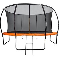 Батут DFC KENGOO II 14ft внутр.сетка, лестница, оранж/черн (427см)(два короба)