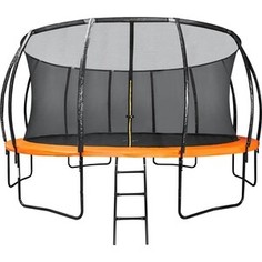Батут DFC KENGOO II 16ft внутр.сетка, лестница, оранж/черн (488см)(два короба)