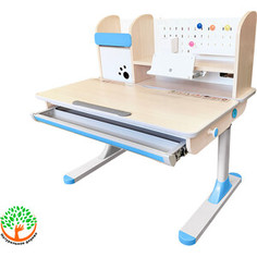 Детский стол Mealux Edmonton (BD-610 M/BL) столешница клен дерево/накладки на ножках голубые