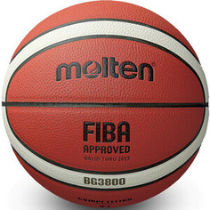 Мяч баскетбольный Molten B5G3800 р.5, FIBA Appr, синт.комп.кожа (ПУ), 12 пан, бут.кам, нейл.корд, коричневый-бежевый-черный