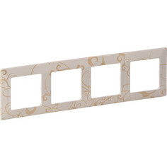 Рамка Legrand 4-постовая Valena Life Ампир бежевый 754114