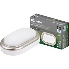 Светильник TDM ELECTRIC накладной LED ДПО Антарес 15 Вт 4000K овал 221x131x68 мм мат.серебро IP54